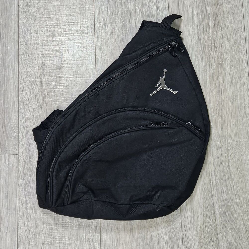 Nike Jordan Jumpman Sling Backpack Black Crossbody Bag Y2K Teardrop